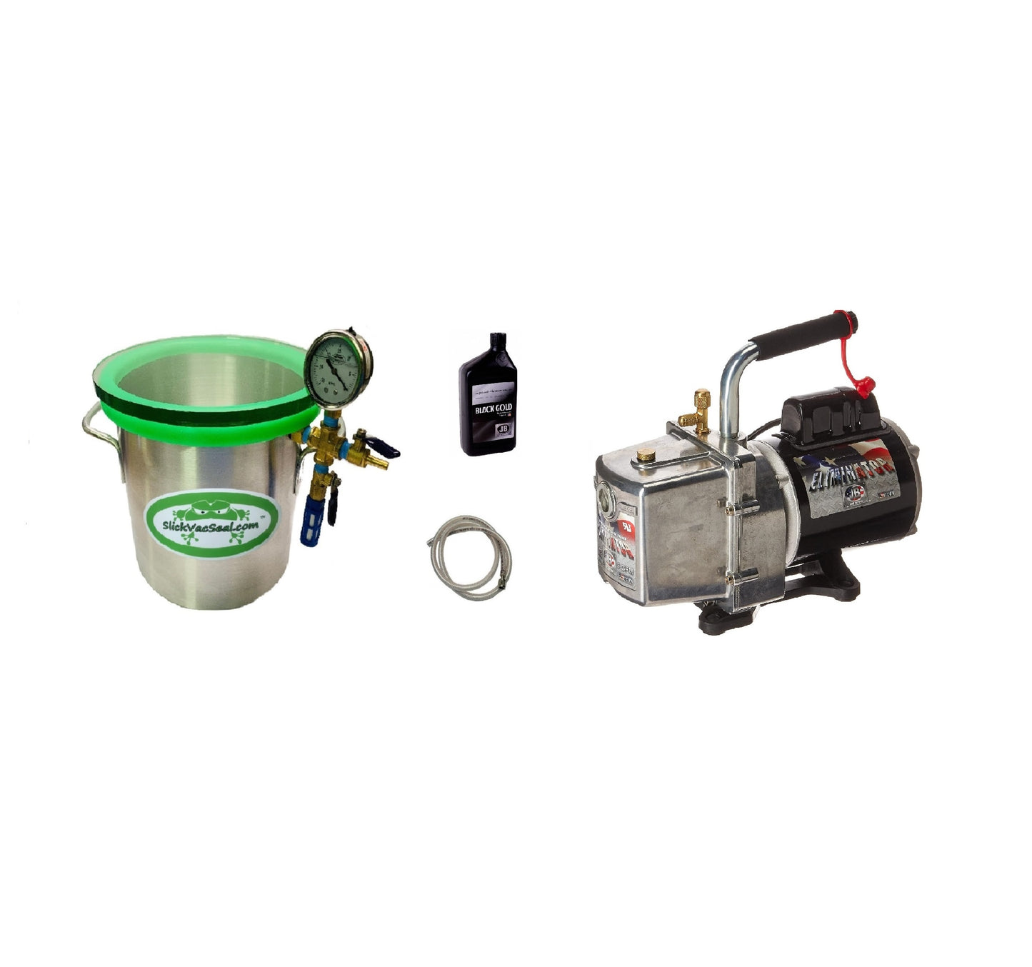 Aluminum Chamber + 6 CFM JB Eliminator 2 Stage Deep Vacuum Pump