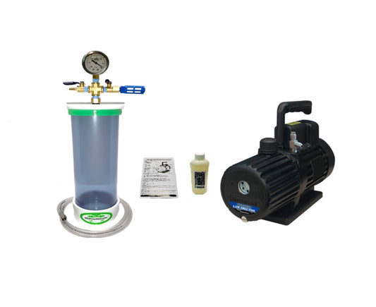 4" ID Clear PVC Vacuum Chamber + 6 CFM Mastercool Vacuum Pump