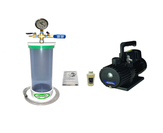 4" ID Clear PVC Vacuum Chamber + 3 CFM Mastercool Vacuum Pump